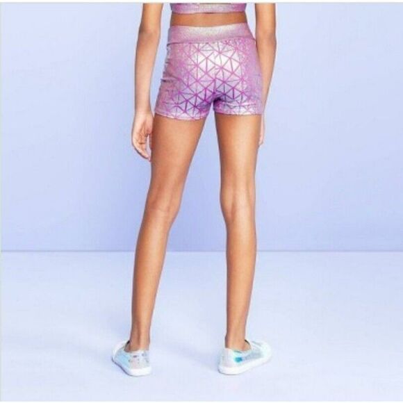 NWT More Than Magic -XS (4/5) M 7/ 8 Girls' Dazzle Printed Bike Shorts Purple - Picture 5 of 8
